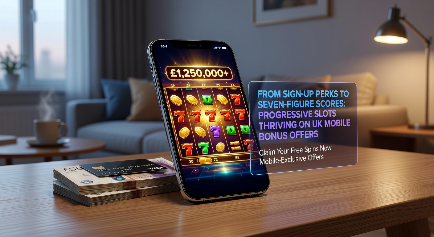 Close-up of a hand holding a smartphone with a glowing progressive jackpot ticker and bonus spin counter