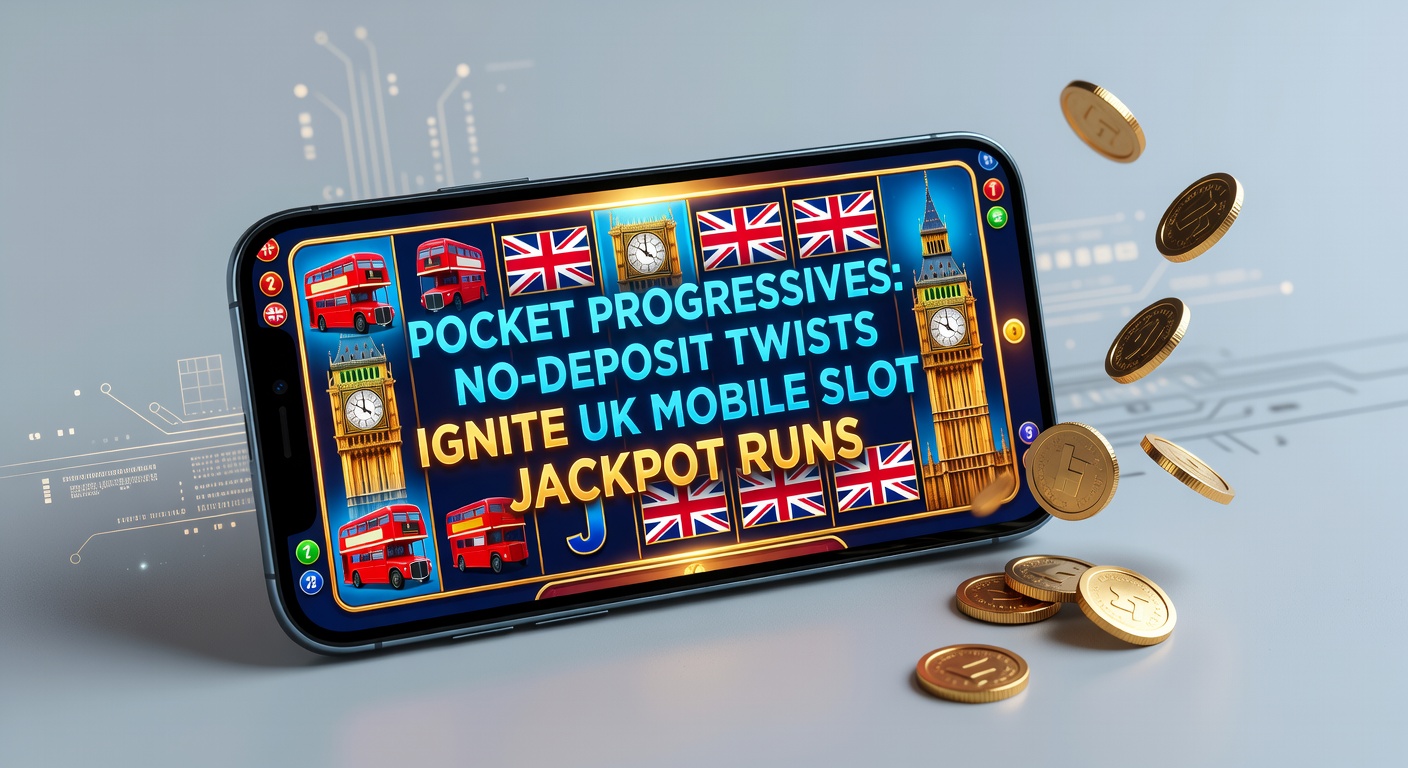 A vibrant mobile screen displaying a progressive slot jackpot counter ticking upwards amid colorful slot reels and bonus icons, capturing the thrill of no-deposit spins on UK casino apps