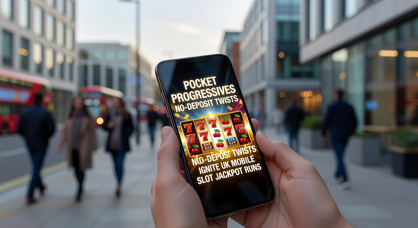 Close-up of a hand holding a smartphone with a glowing progressive jackpot notification popping up, surrounded by casino app icons and rising prize meters, evoking mobile excitement in the UK betting world