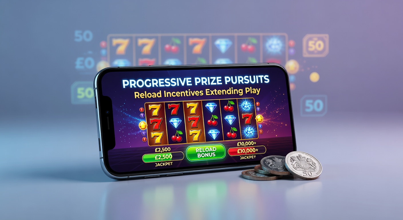 Mobile screen displaying a progressive jackpot slot with reload bonus notification active during gameplay