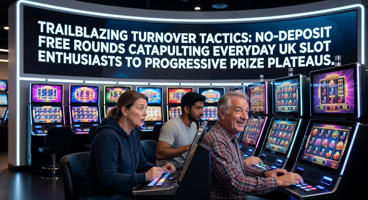 Vibrant slot machine screens displaying progressive jackpot counters climbing amid colorful free spin bonuses, capturing the thrill of no-deposit rounds in action