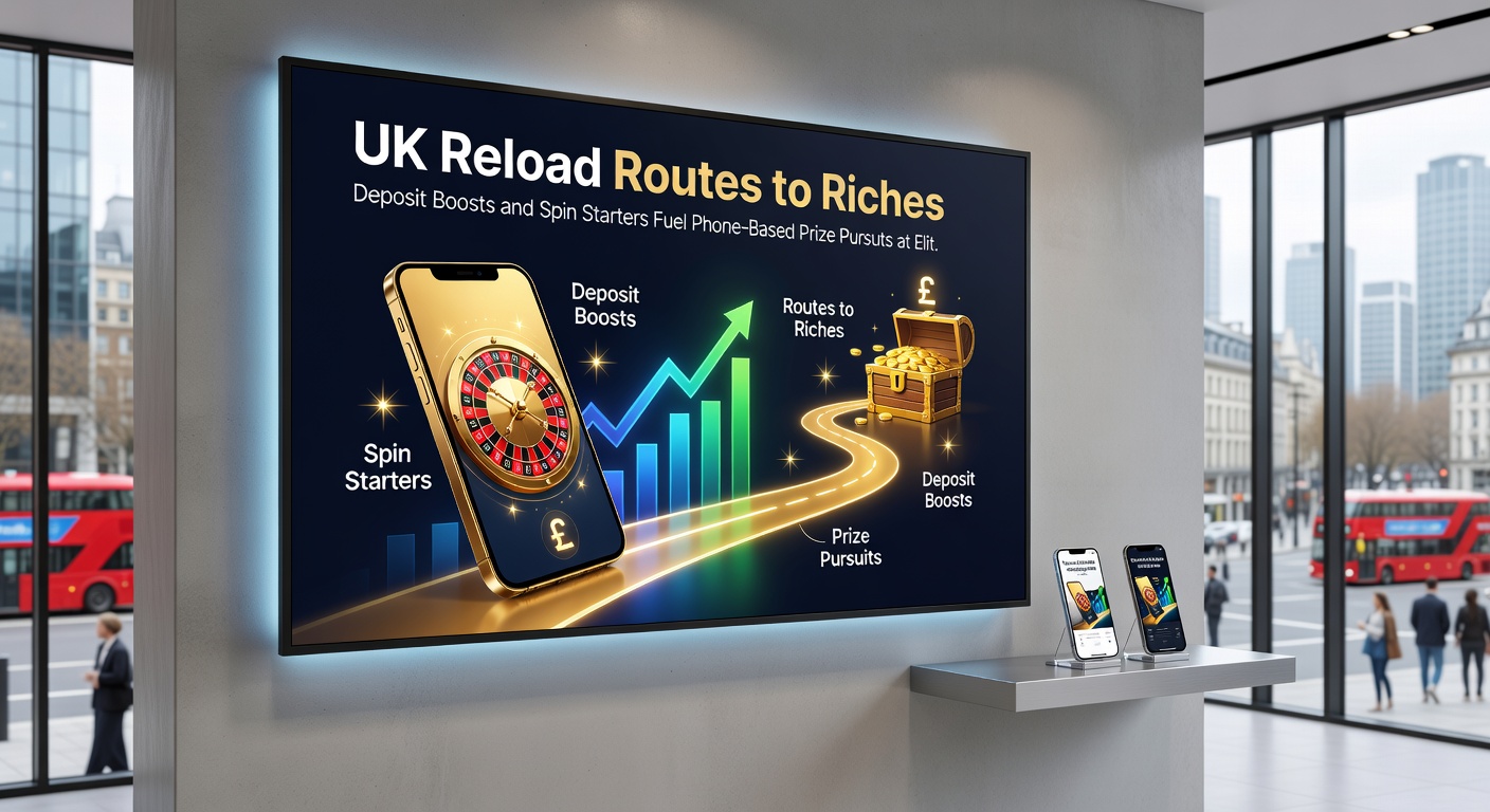Close-up of smartphone displaying active reload offer with 50% deposit match, free spins counter, and escalating progressive jackpot meter