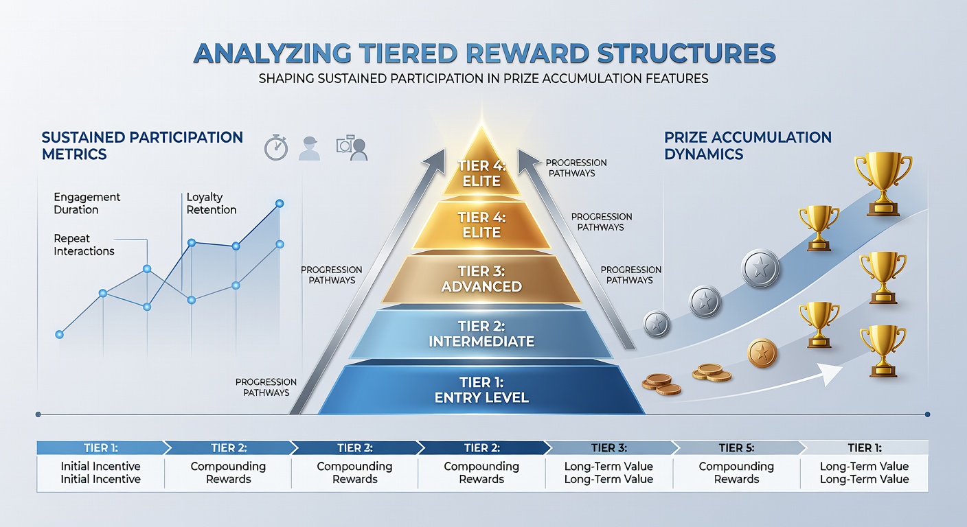 Analytics dashboard displaying tier distribution and prize accumulation trends among UK mobile gaming users