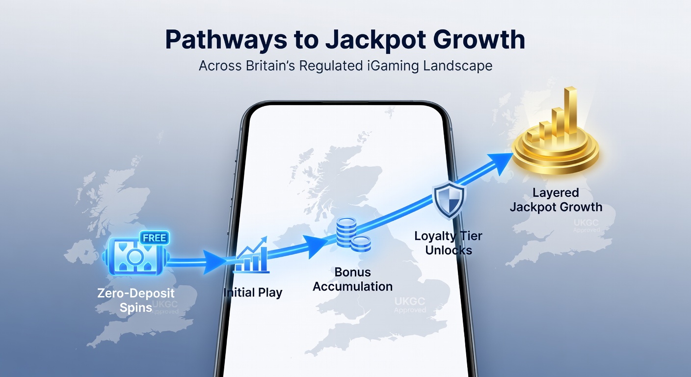 Diagram of layered jackpot progression within mobile slot applications across regulated British networks