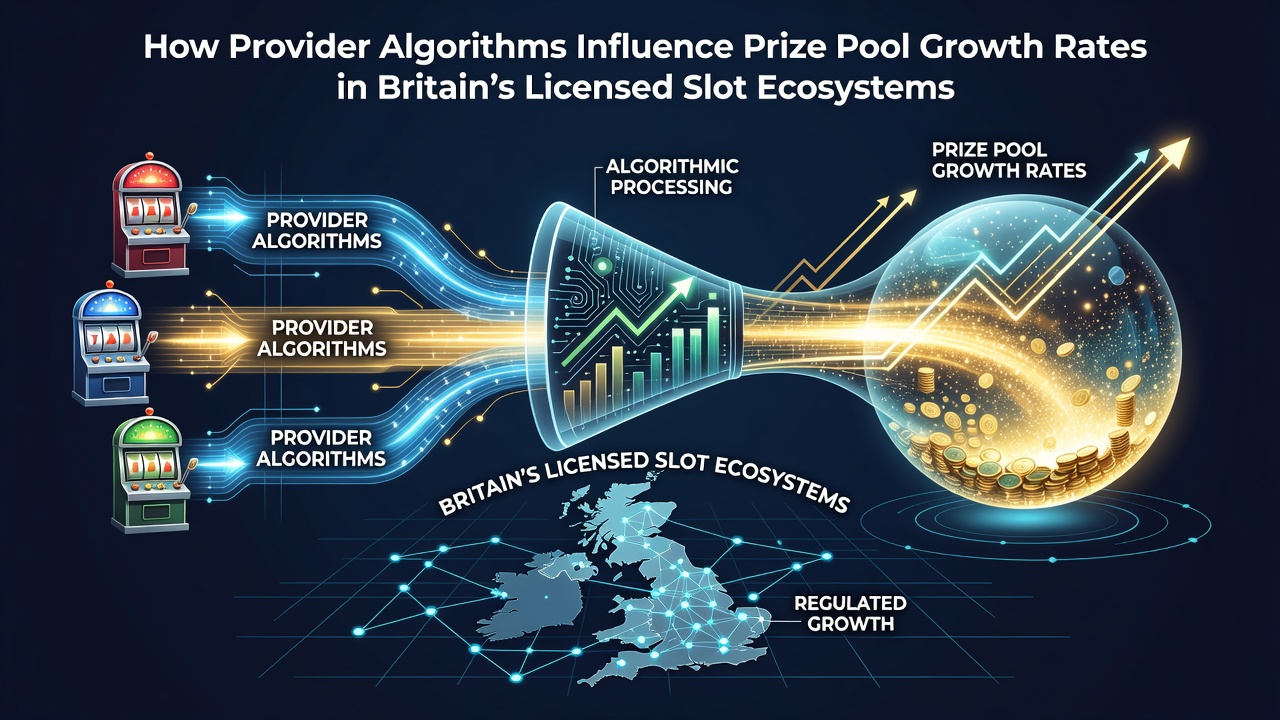 Diagram showing algorithmic contribution rates and prize pool accumulation patterns in licensed slot networks