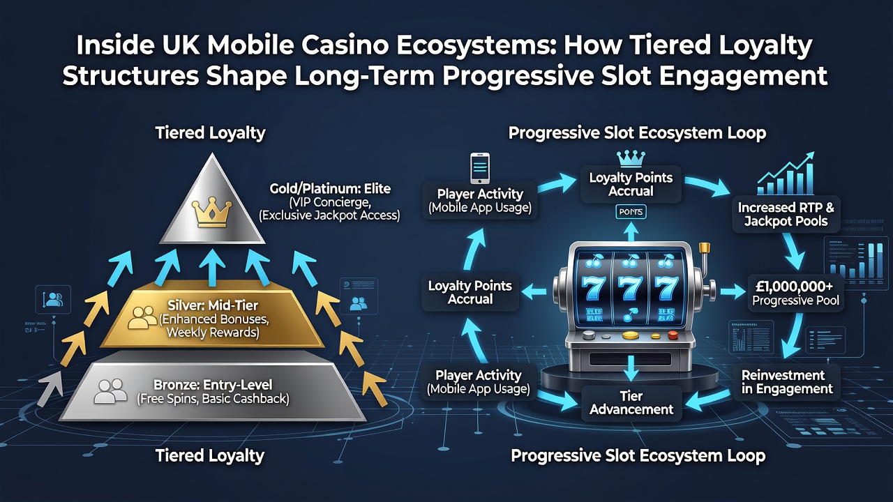 Infographic illustrating loyalty tier benefits and their impact on progressive slot jackpot engagement metrics