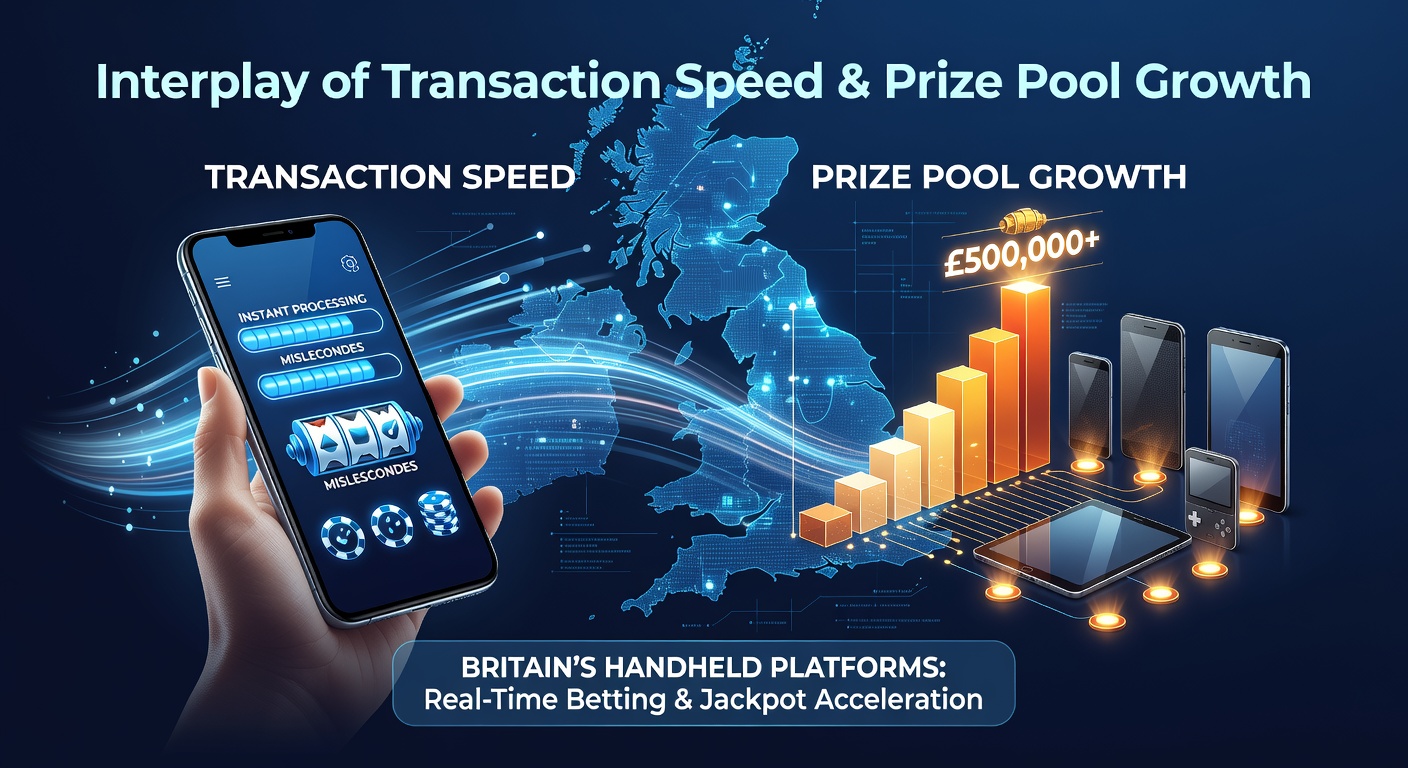 Data visualization of transaction speed metrics alongside prize pool growth curves in UK mobile gambling