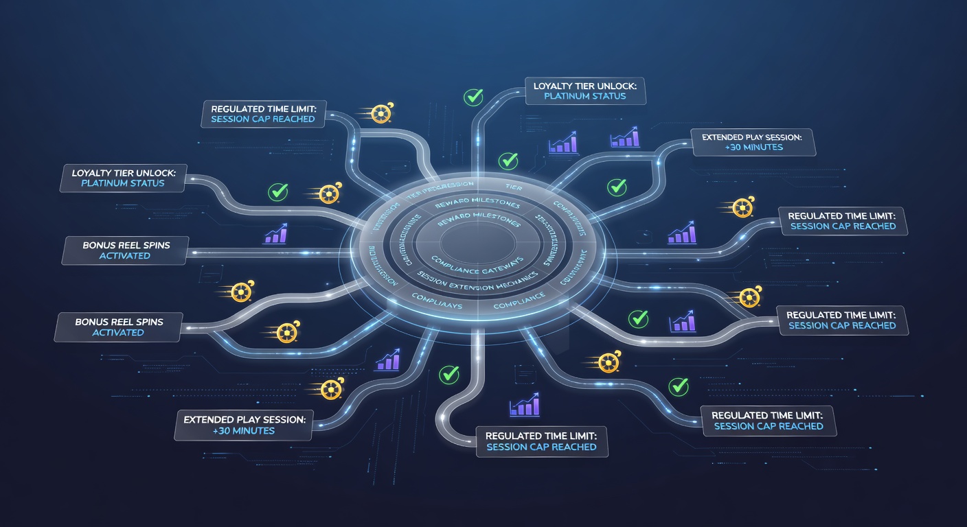 Illustration of loyalty program tiers and reel gaming interfaces in regulated online venues
