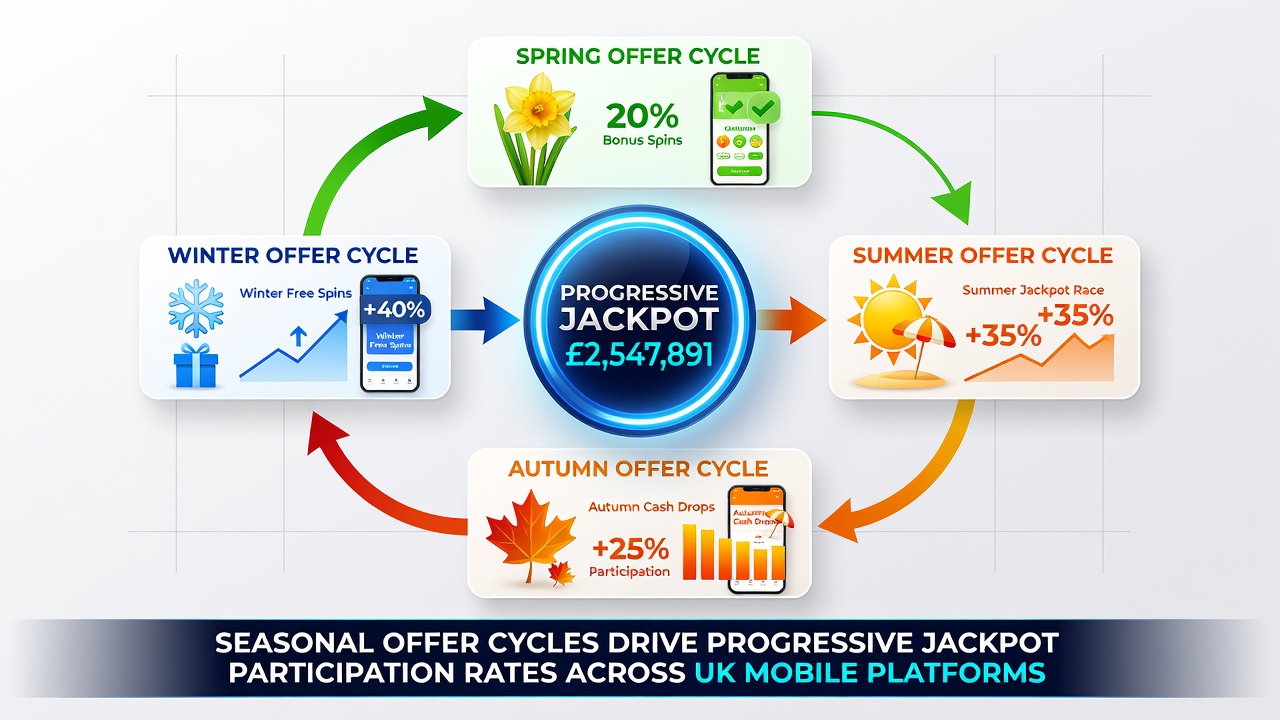 Analytics dashboard displaying progressive jackpot participation trends on UK mobile platforms during seasonal promotions