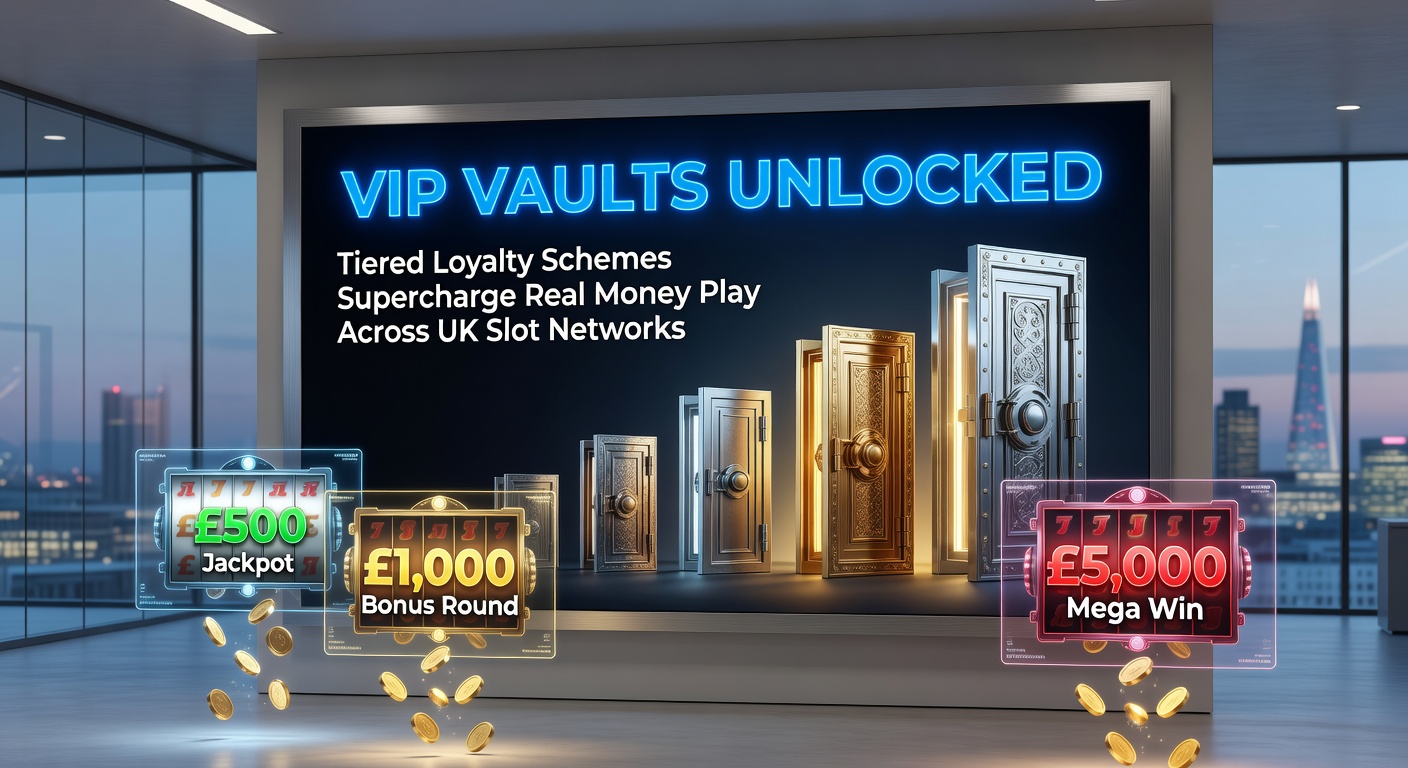 Close-up of a tiered loyalty ladder glowing with slot icons, cashback percentages, and VIP badges climbing toward a jackpot crown in a futuristic casino interface